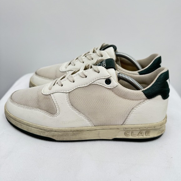 Vuori Clae Shoes Mens Size 6 White Green Low Top Sneakers Casual Mesh Leather - Picture 4 of 9